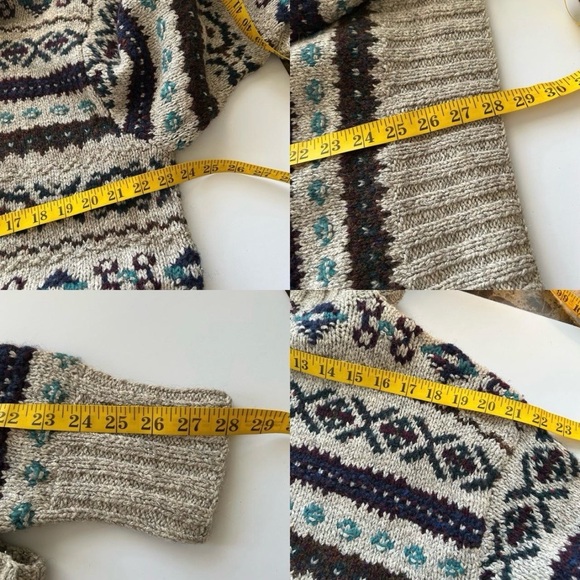 Vintage 1980’s POLO Ralph Lauren Hand knit Fair Isle turtleneck sweater large - Picture 11 of 11